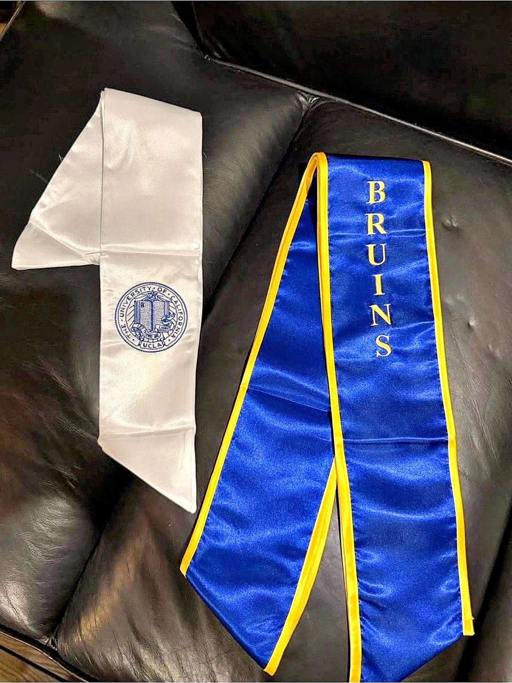 UCLA Store UCLA Graduation Cap Gown and Sash Set BRUINS Stoles Blue & Black